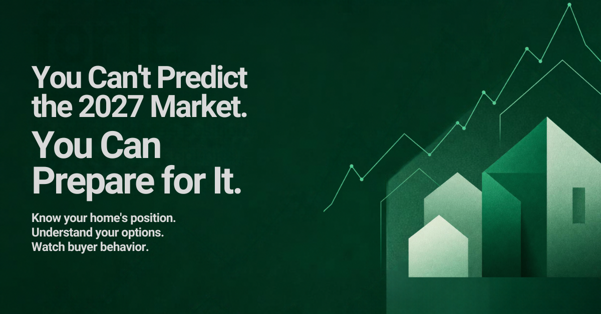 Home seller planning graphic about preparing for the 2027 real estate market.